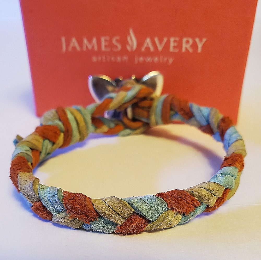 James Avery Retired Butterfly Woven Leather Bracelet - Picture 8 of 16